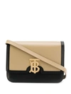 BURBERRY SMALL TWO-TONE LEATHER TB BAG