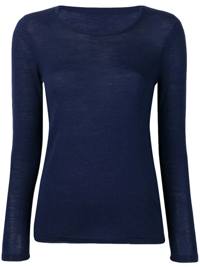 Sottomettimi Long-sleeve Fitted Sweater In Navy