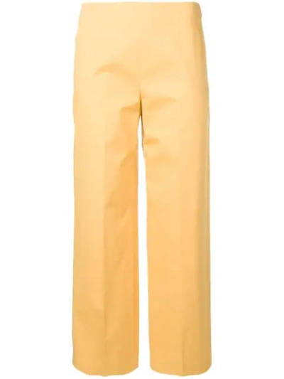Theory Cropped Trousers In Yellow