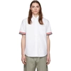 THOM BROWNE THOM BROWNE WHITE GROSGRAIN CUFF STRAIGHT FIT SHIRT