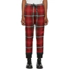 424 424 BLACK AND RED SILK LOUNGE PANTS