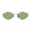 DIOR DIOR HOMME SILVER AND GREEN DIORINCLUSION SUNGLASSES