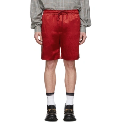 Gucci Jacquard Stripe Shorts In Red