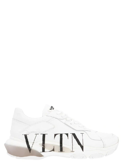 Valentino Garavani Bounce Low Top Leather Sneakers In White