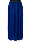 Msgm High Waisted Full Skirt - Blue In Blue