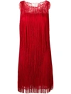 ALBERTA FERRETTI ALBERTA FERRETTI 'ABITO' KLEID MIT FRANSEN - ROT