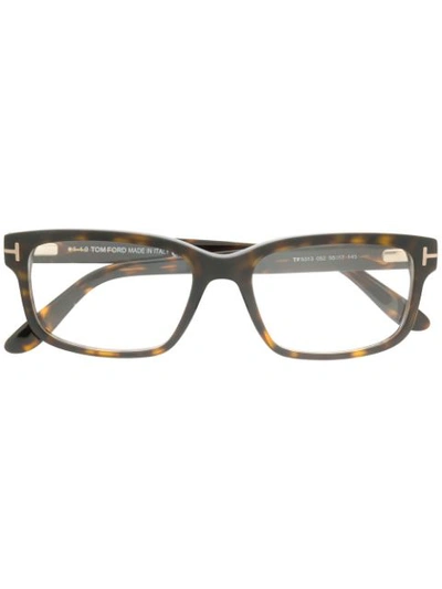 Tom Ford Eyewear Soft Square Optical Frames - 棕色 In Brown