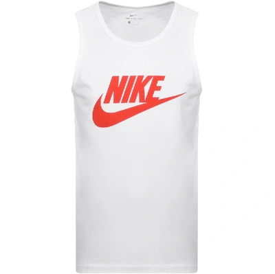 Nike Futura Icon Logo Vest T Shirt White In White/red