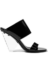 BALMAIN LORY PATENT-LEATHER AND PERSPEX SANDALS