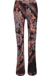 CHLOÉ PRINTED CREPE DE CHINE FLARED PANTS