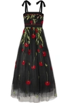 ELIE SAAB EMBROIDERED SWISS-DOT TULLE GOWN