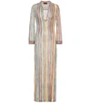 MISSONI Striped metallic knit maxi dress,P00379916