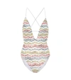 MISSONI STRIPED CROCHET SWIMSUIT,P00379922