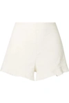 ALICE AND OLIVIA LONDON RUFFLED LINEN-BLEND SHORTS