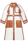 FENDI LEATHER-TRIMMED PVC TRENCH COAT