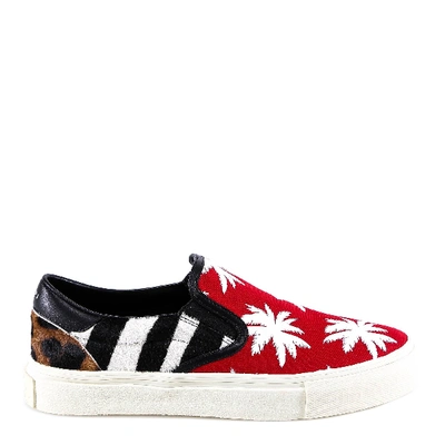 Amiri Sneakers Without Laces With Print In Multicolor In Rosso