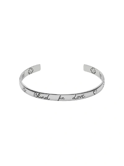 Gucci Blind For Love Sterling Silver Cuff In Silver-tone