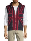 BALMAIN Stripe Cotton Hooded Vest