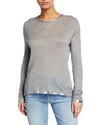 Zadig & Voltaire Willy Silver Foil Trim Long-sleeve T-shirt In Light Gray