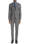CANALI MILANO TRIM FIT SOLID WOOL & SILK SUIT,BF00519201L1922093Z1