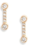 EF COLLECTION BEZEL DIAMOND STUD EARRINGS,EF-60606-YG