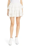 Loveshackfancy Lace-trimmed Mini Ruffle Skirt In White