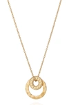 ANNA BECK HAMMERED DOUBLE CIRCLE NECKLACE,4308N-GLD