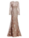 RENE RUIZ Embellished Sleeve Gown