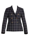 THOM BROWNE Check Wool Double-Breasted Blazer