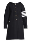 THOM BROWNE Hooded Stripe Sleeve Sport Coat Parka