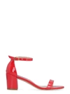 Stuart Weitzman Simple Ankle Strap Sandals In Red