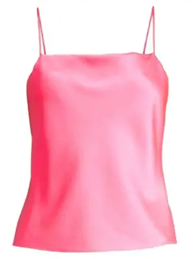 Alice And Olivia Harmon Drapey Camisole In Neon Pink