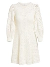 A.L.C Sofia Long-Sleeve Crochet Fit-&-Flare Dress