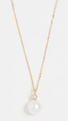 MATEO 14K   PEARL AND DIAMOND DOT NECKLACE