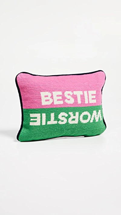 Jonathan Adler Bestie Worstie Decorative Pillow, 9 X 12 In White