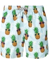 Mc2 Saint Barth Summer Pineapple Swimming Shorts In Blue