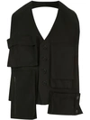 YOHJI YAMAMOTO YOHJI YAMAMOTO MULTI POCKET VEST - BLACK