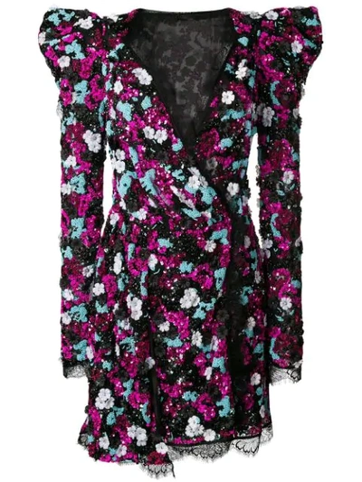 Amen Floral Enhanced Shoulder Dress - 黑色 In Black