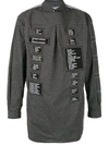 Takahiromiyashita The Soloist Deconstructed Patch Logo Shirt In Black