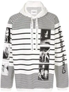 Takahiromiyashita The Soloist Band Patch Striped Hoodie In White