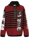 Takahiromiyashita The Soloist Band Graphic Stripe Hoodie In Red