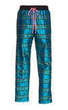 Amiri Checked Metallic Silk Jogging Bottoms In Print