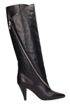 GIVENCHY POLICE BLACK LEATHER BOOTS,10918839
