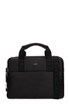 GIVENCHY BLACK LEATHER SLIM BRIEFCASE BAG,10918806