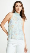 ALICE AND OLIVIA ANNMARIE SMOCKED HIGH NECK TANK