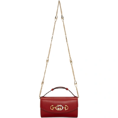Gucci Zumi Smooth Leather Mini Bag In 6433 Red