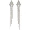 GUCCI GUCCI SILVER CRYSTAL FRINGE EARRINGS