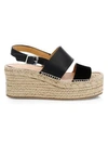 Rag & Bone Edie Platform Leather Espadrille Sandals In Black