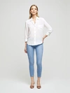 L'agence Ava Lace Cuff Button-up Blouse In Ivory