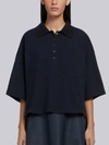 THOM BROWNE THOM BROWNE PIQUÉ COTTON OVERSIZED POCKET POLO,FJP024A0005013420333